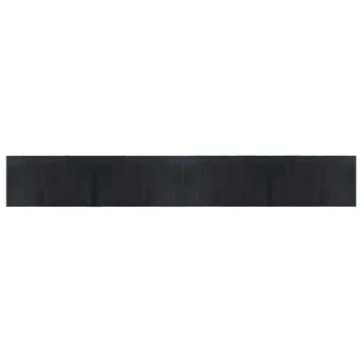 Image of vidaXL Black Bamboo Rug Modern, Durable &amp; Water Resistant Area Rug/Floor Mat with Anti Slip Backing, Easy Clean Roll Up Design for Living Room, Hallway 60x400 cm