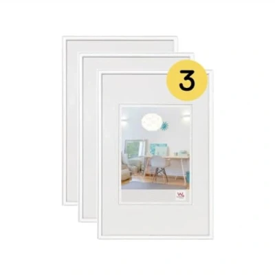 Image of walther Design Picture Frame White 10 x 15 cm 3 Pack, New Lifestyle Plastic KV015W3