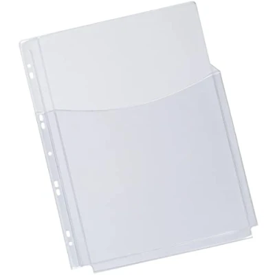 Image of Q Connect Expanding Punched Pocket 3/4 Length Front A4 (Pack of 5) KF00139