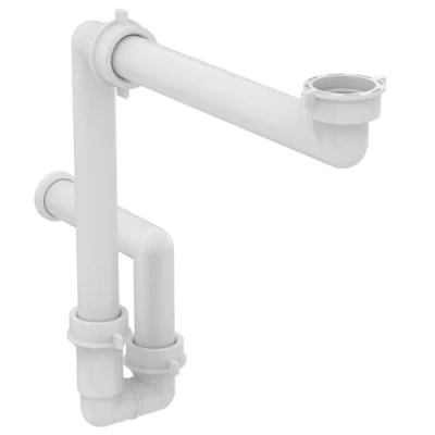 Image of Bathroom Sink Bottle Trap Ideal Standard Space Saving Basin and Waste Pipe (for use with Furniture Units), EE230339, White