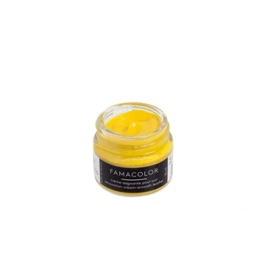 Image of Famaco Leather Re touch Dye Renovation Cream for leather, shoes, boots, sneakers and trainers Yellow