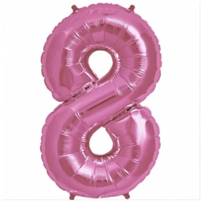Image of Pink Number 8 Large Helium Foil Balloon Birthday Party Wedding Anniversary Decoration 101cm