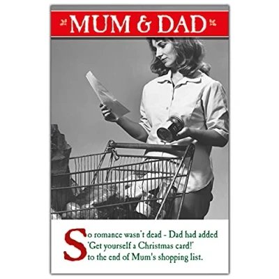 Image of Mum and Dad Christmas Card, Funny Cards Dad, Xmas Card for Them Funny,
