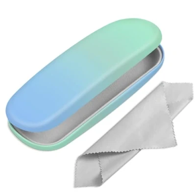 Image of FINTIE Hard Shell Glasses Case for Women Men Fashion Reading Eyeglasses Protective Spectacle Cases with Cleaning Cloth