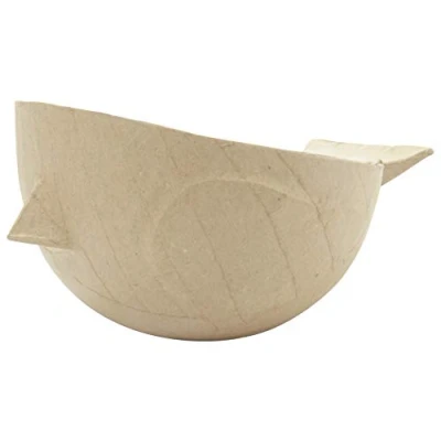 Image of Décopatch Ref HD051C Medium Bird Planter Papier Maché Object to Decorate 15 x 12 7.8cm with Papers &amp; PaperPatch Glue, Glitter, Paints