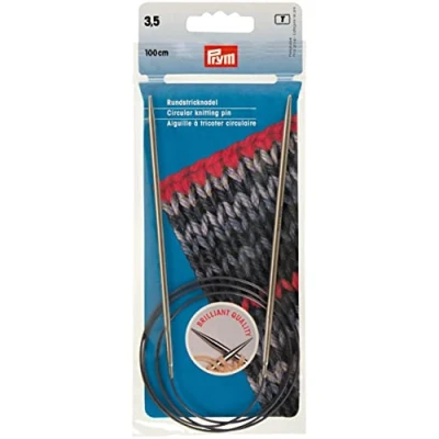Image of Prym Circular Knitting Needle, Brass, Silver, 3.5 mm