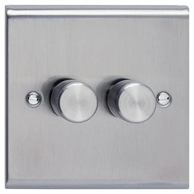 Image of Deta SD1415SS Universal LED Dimmer Switch 2Gang 2Way 3 250 Watt (Stainless Steel)
