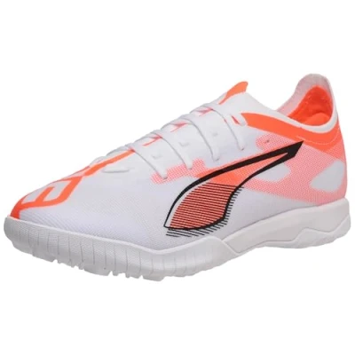 Image of PUMA Unisex Ultra 5 Match TT Soccer Shoe, White Black Glowing RED, 6 UK