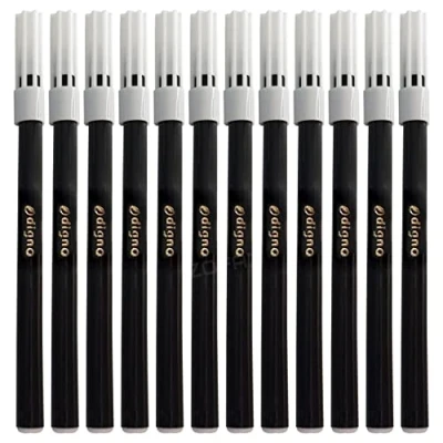 Image of Felt Tips Colouring Pens, BLACK, Pack of 24, DIGNO Sketch FT Tip Pens for Kids Children, Draw Mark, PATEL Black Ball Pen