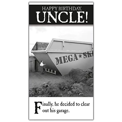 Image of Uncle Birthday Card Funny, For Uncle, Happy Card, Funny Clearout, Greetings 130x235mm