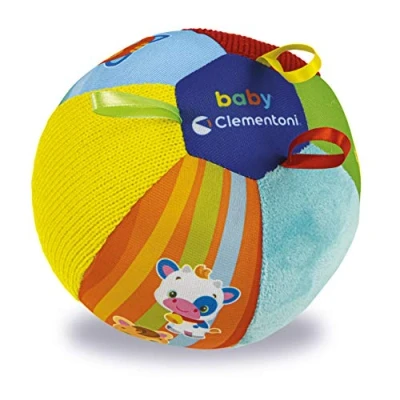 Image of Clementoni Baby Musical Ball Animal Friends, Electronic Toy for 3+ Months, with Sounds and Sweet Melodies, in Soft Fabric, Stimulates Manuality Tactile Motor Skills, 17464