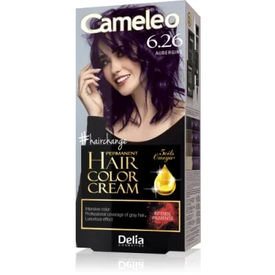 Image of Cameleo Permanent Hair Colour Cream Aubergine Intensive Color &amp; Protection 5 Oils + Omega Plus Acids Professional, Luxurious Dye Full Kit