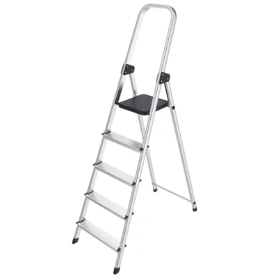 Image of Hyfive Aluminium Step Ladder 5 Non Slip Treads Made from Lightweight Certified EN131