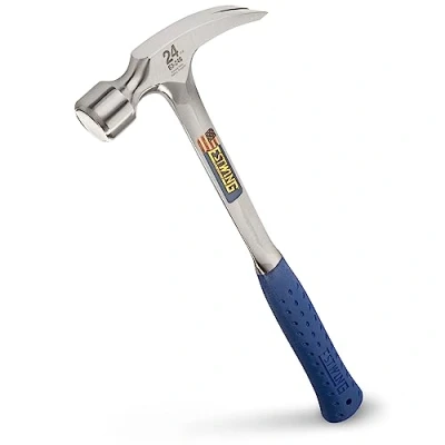 Image of Estwing E3/24S Straight Claw Framing Hammer Vinyl Grip,Silver,680g (24oz)