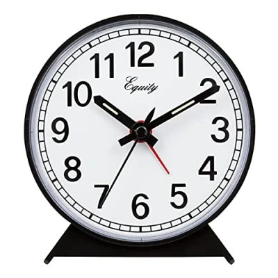 Image of La Crosse Technology Black Analog Wind Up Alarm Clock
