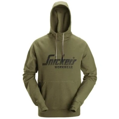 Image of Snickers Logo Hoodie Khaki Green XL