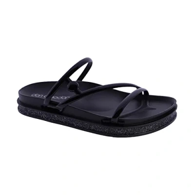 Image of DON ALGODON Athens Flip Flops Women&#039;s Sandals, Black/White, 6.5 UK