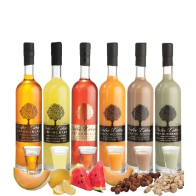 Image of Fruit Liqueur Bundle Set 6x700ml Dolce Cilento Meloncello, Limoncello, Watermelon Liqueur, Cream Melon, Pistachio (Cream Hazelnut or Limoncello)