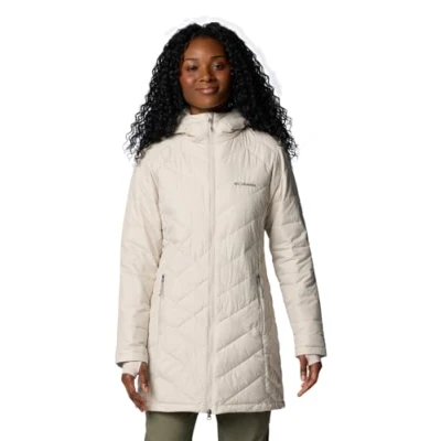 Image of Columbia Women&#039;s Heavenly Long Hooded Jacket, Puffer Dark Stone, M