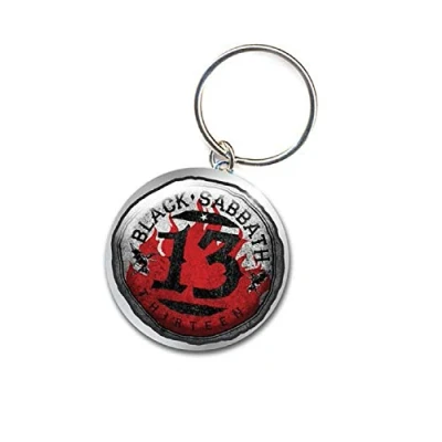 Image of Black Sabbath Keyring Keychain 13 Flame Circle band logo Official metal One Size