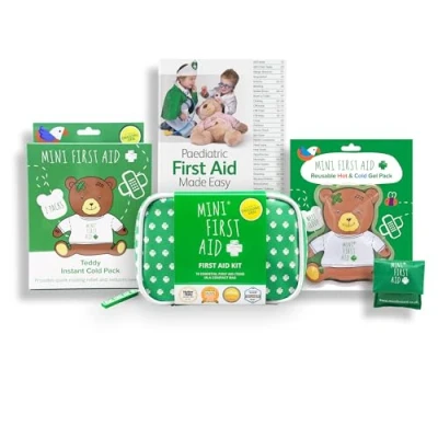 Image of Mini First Aid Super Safety Bundle Kit (74 Items) Hot &amp; Cold Gel Pack, CPR Mask Keyring, Instant Pack 2, Paediatric Made Easy Book