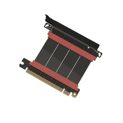 Image of LINKUP AVA5 PCIe 5.0 Riser Cable Future Proof for Gen 5 GPU Vertical Mount x16 128GB/s Speed Compatible with 4.0 &amp; WRX80/WRX90E Straight, Black 5cm