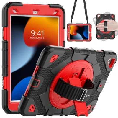 Image of TECHGEAR SUPE Case fits Apple iPad 10.2&quot; 2021 2020/2019 [9th / 8th 7th Generation] &amp; Air 3 10.5&quot; Tough Rugged HEAVY DUTY Fun for Kids Boys Girls with Stand, Hand Shoulder Strap