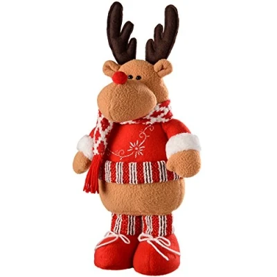 Image of WeRChristmas Free Standing Christmas Reindeer Decoration, 43 cm Multi Colour