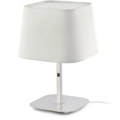 Image of Sweet 1 Light Table Lamp White, Matt Nickel with White Shade, E27