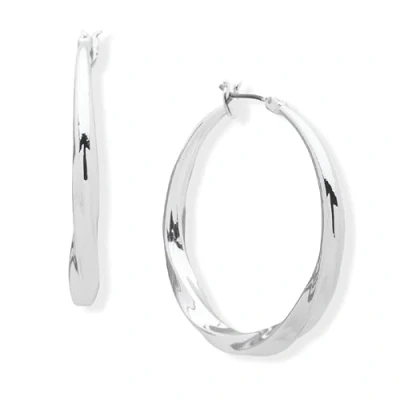 Image of DKNY Medium Twist Hoop Earrings Elegant for Women Beautiful Women&#039;s Jewelry Silver, One Size, No Gemstone