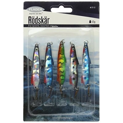 Image of FLADEN Set 5 Finned Rodskar Lure Blue/Green/Black/Silver, 18 g