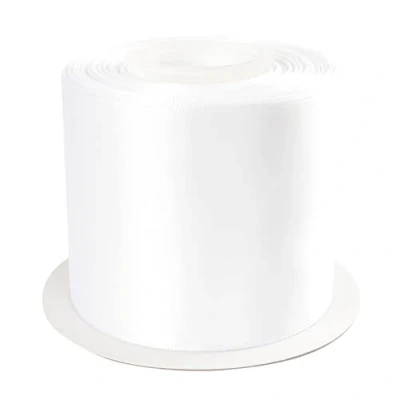 Image of AVANAVA 75mm Wide Ribbon Double Face Satin 22 Meters (029 White)