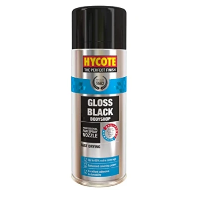 Image of Hycote Bodyshop Fast Drying Aerosol Car Spray Paint, Gloss Black, 400 ml