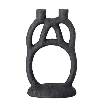 Image of Bloomingville Candle Holder Black Polyresin