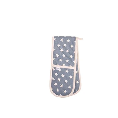 Image of Dexam Organic Star Double Oven Gloves, Blue