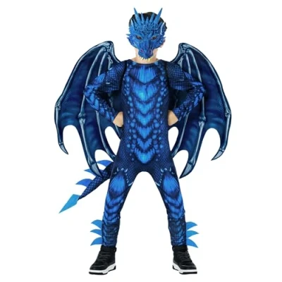 Image of Morph Costumes Dragon For Kids Blue Costume Halloween Boys Medium