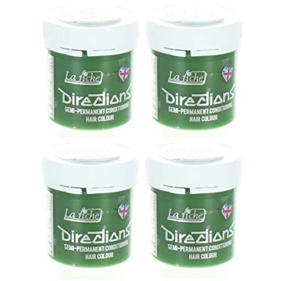Image of 4 x La Riche Directions Semi Perm Hair Colour Fluorescent Green 4x 88ml