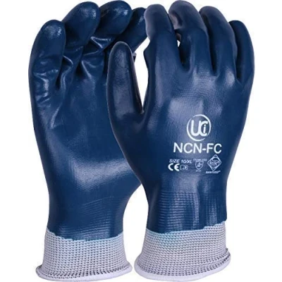 Image of UCI NCN Lightweight Nitrile Coated Work DIY Gardening Assembly Safety Gloves (10/XL, FC Blue/White)