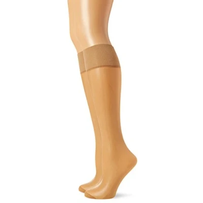 Image of DIM Women&#039;s My Sun Essentials x2 Knee Highs, Amber, One Size