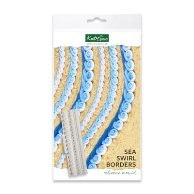 Image of Katy Sue &#039;Sea Swirl&#039; Borders Silicone Mould for Cake Decorating and Crafts Makes 3 Seaside Wave Effect Borders.