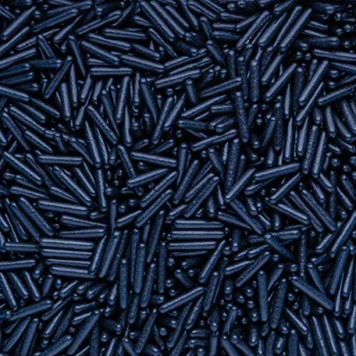 Image of simply topps Metallic/Polished Rods Cake or Cupcake Decoration Sprinkles (Polished Black, 25g)
