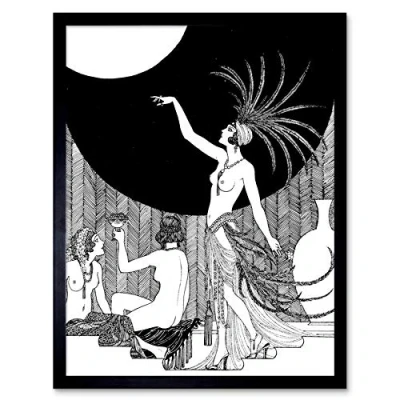 Image of Wee Blue Coo Art Deco Harem Portrait Print Framed Poster Wall Decor 12x16 inch