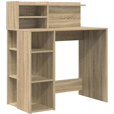 Image of vidaXL Desk with Storage Sonoma Oak 90x48x101.5 cm Engineered Wood