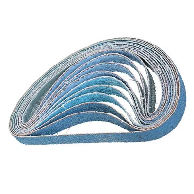 Image of MASO HA0147C Sanding Belts 10mm x 330mm 80 Grits Power Tool Sander Abrasive Metal Grinding for Pack of 10pcs,Blue