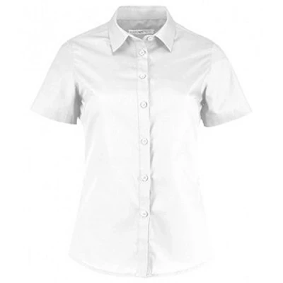 Image of Kustom Kit Womens/Ladies Short Sleeve Tailored Poplin Shirt (16) (White)