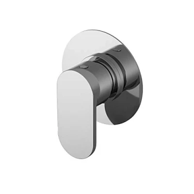 Image of nuie BINST10 Binsey Modern Bathroom Round Concealed Stop Tap with Lever Handle, 100mm, Chrome