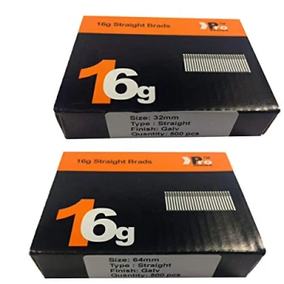 Image of Mixed Handy Packs Quantity 1000 Brad/Nails16 Gauge STRAIGT for Paslode, Dewalt (32mm + 64mm Straight 16 Gauge)