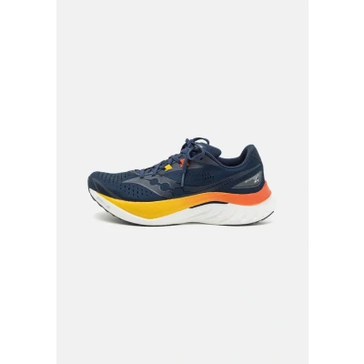 Image of Saucony Endorphin Speed 4 Competition running shoes, Men&#039;s, Size: 11, Navy/spice Textile/synthetics