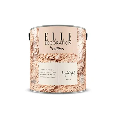 Image of ELLE Decoration by CROWN 2.5L Flat MATT Emulsion Paint Highlight No 514