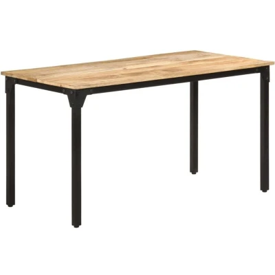 Image of vidaXL Dining Table 140x70x76 cm Rough Mango Wood
